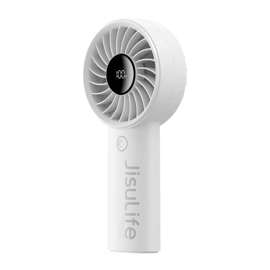 JISULIFE Life4 – Portable Handheld Fan with LED Display & 5 Wind Speeds (USB Rechargeable)